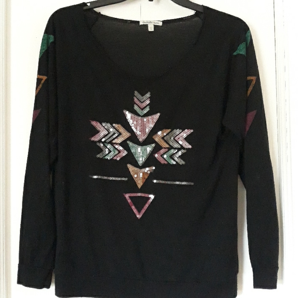 Scoopneck Top with Sequins